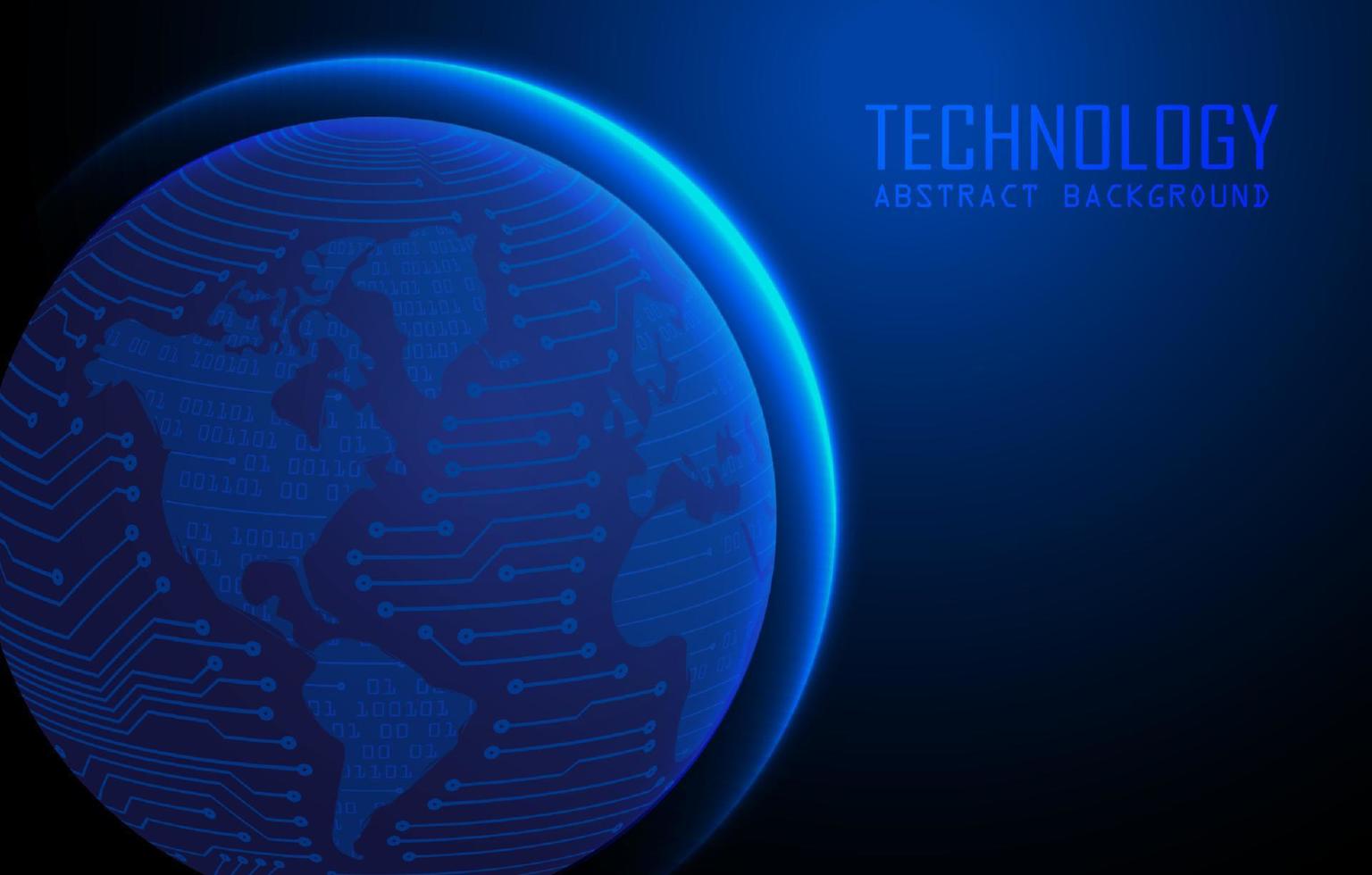 Modern World Map Holograph on Technology Background vector