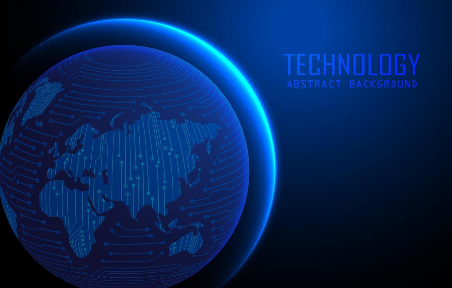 holograma de mapa del mundo moderno sobre fondo de tecnología vector