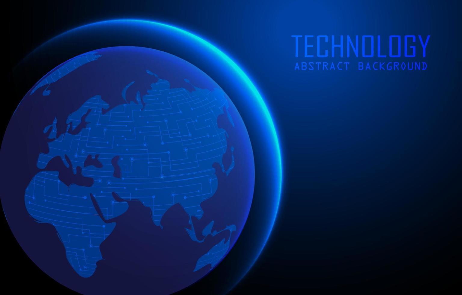 Modern World Map Holograph on Technology Background vector