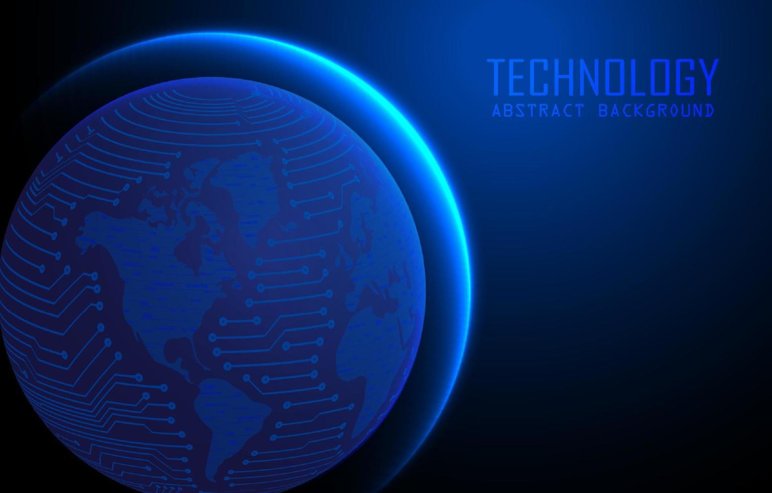 Modern World Map Holograph on Technology Background vector