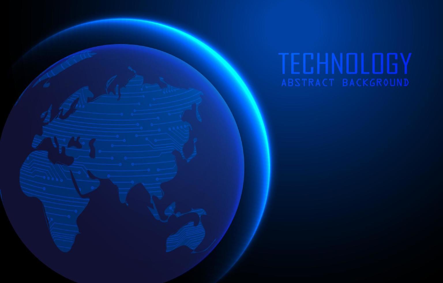 Modern World Map Holograph on Technology Background vector