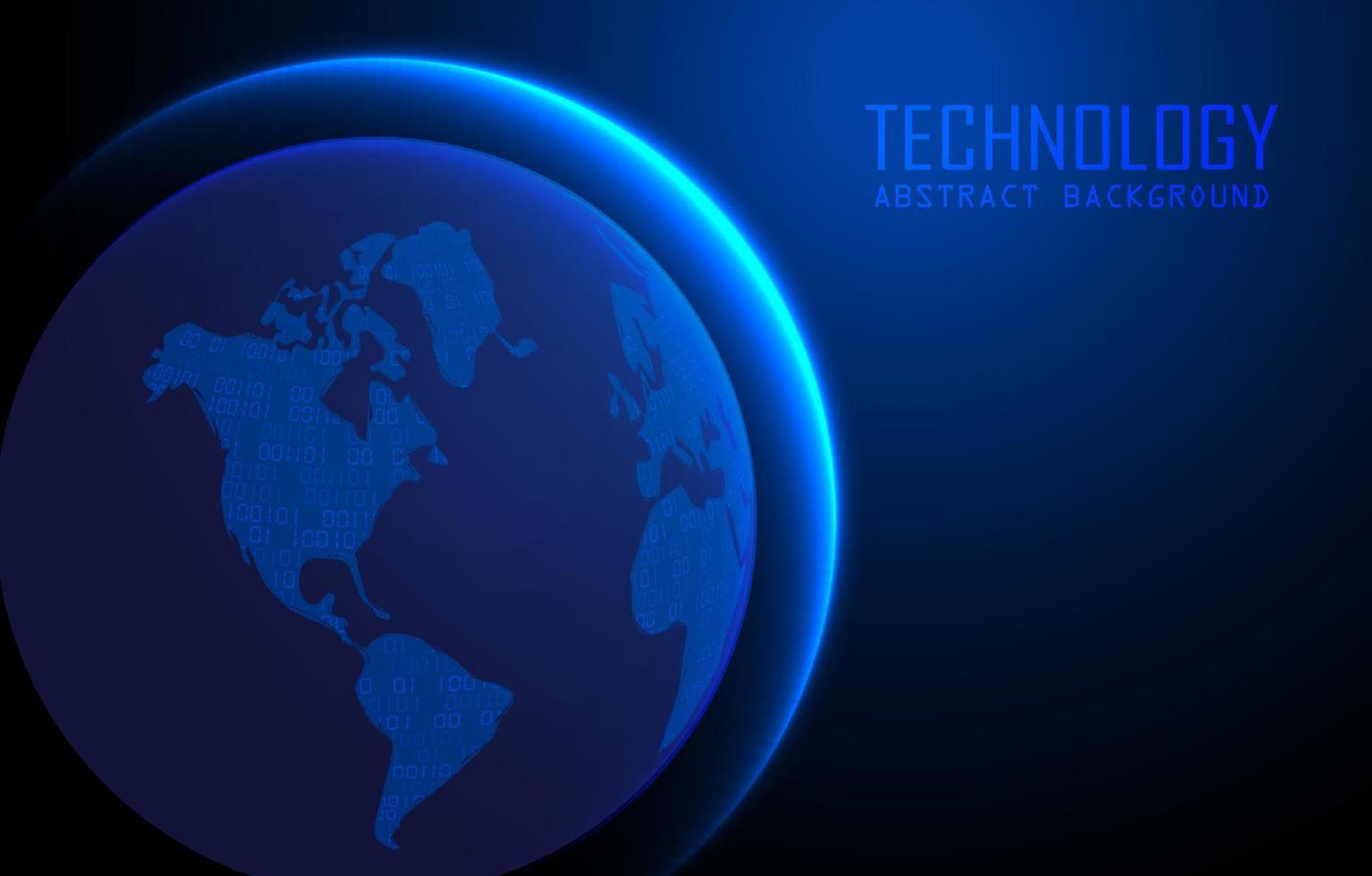 Modern World Map Holograph on Technology Background vector