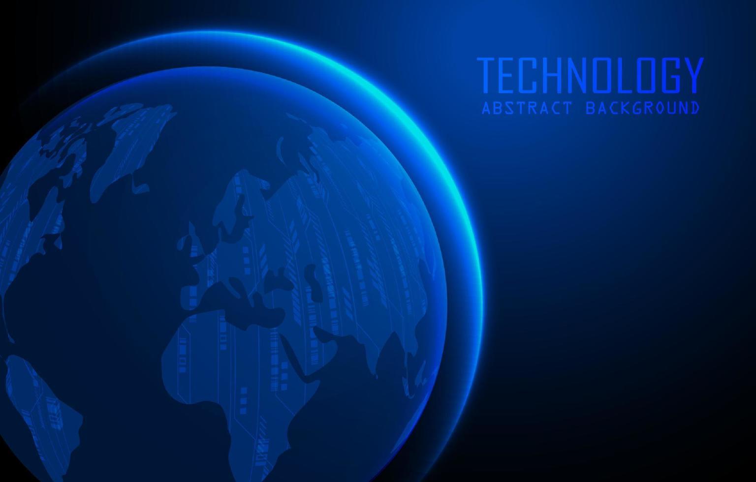 holograma de mapa del mundo moderno sobre fondo de tecnología vector