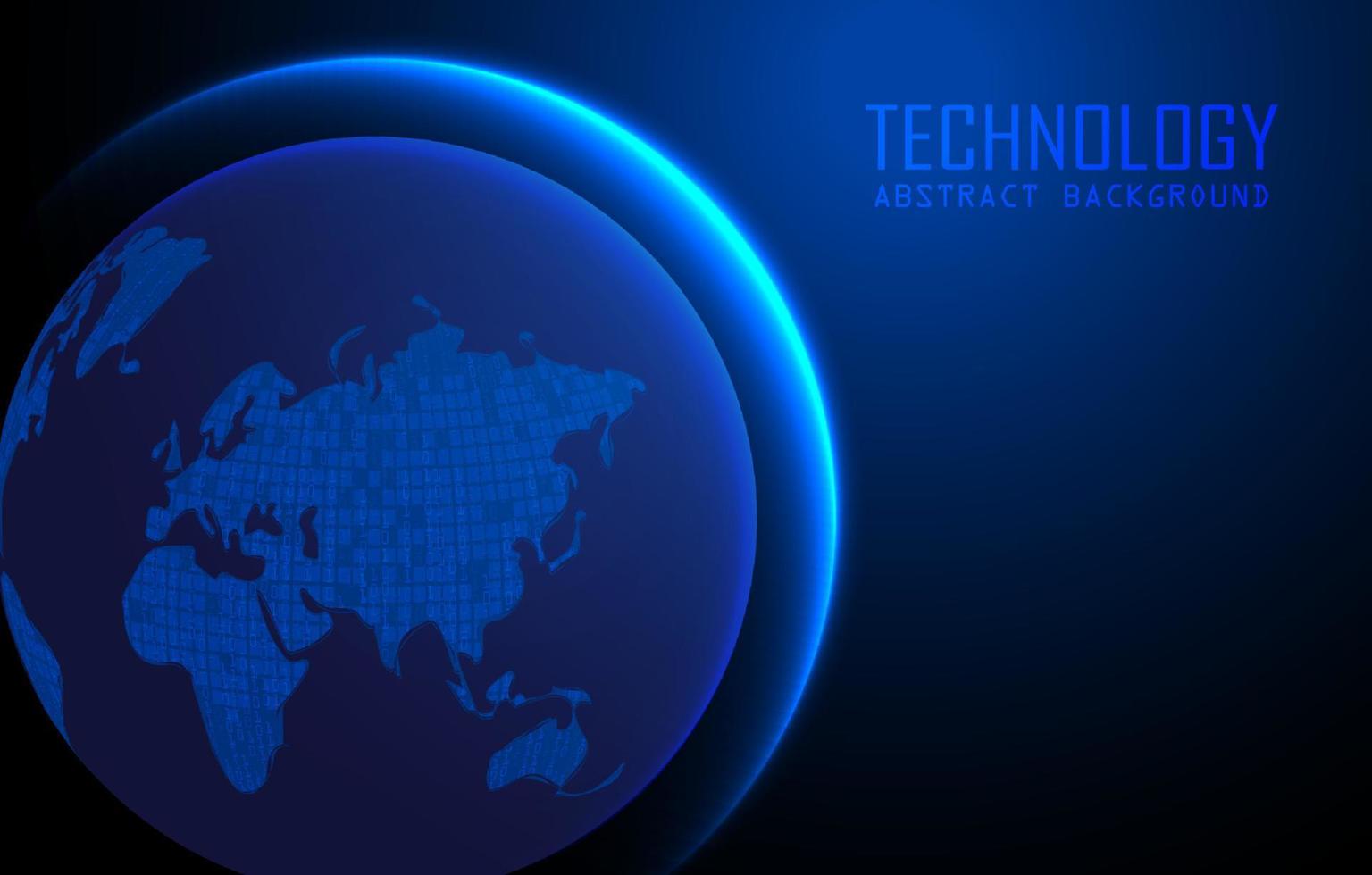 Modern World Map Holograph on Technology Background vector