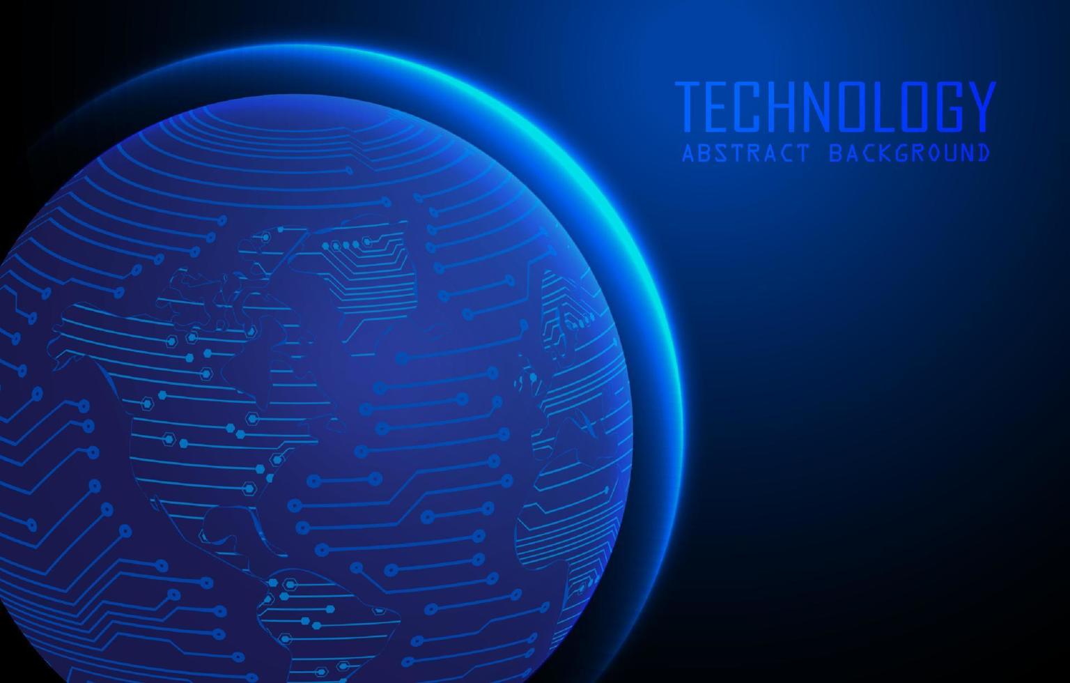 Modern World Map Holograph on Technology Background vector