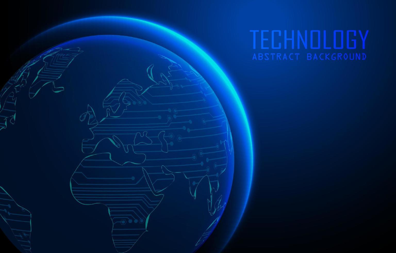 Modern World Map Holograph on Technology Background vector