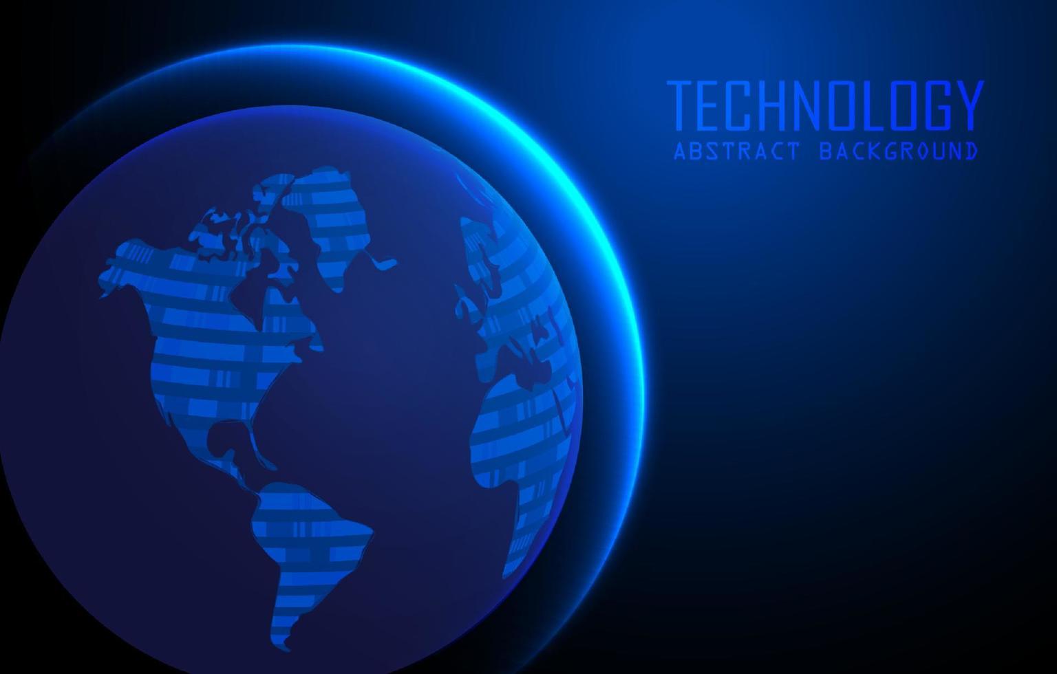 Modern World Map Holograph on Technology Background vector