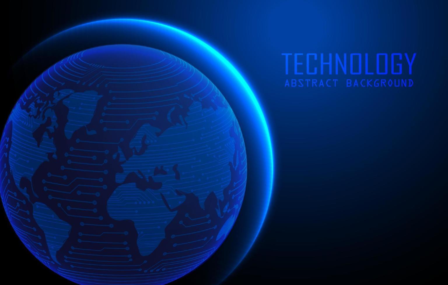 holograma de mapa del mundo moderno sobre fondo de tecnología vector