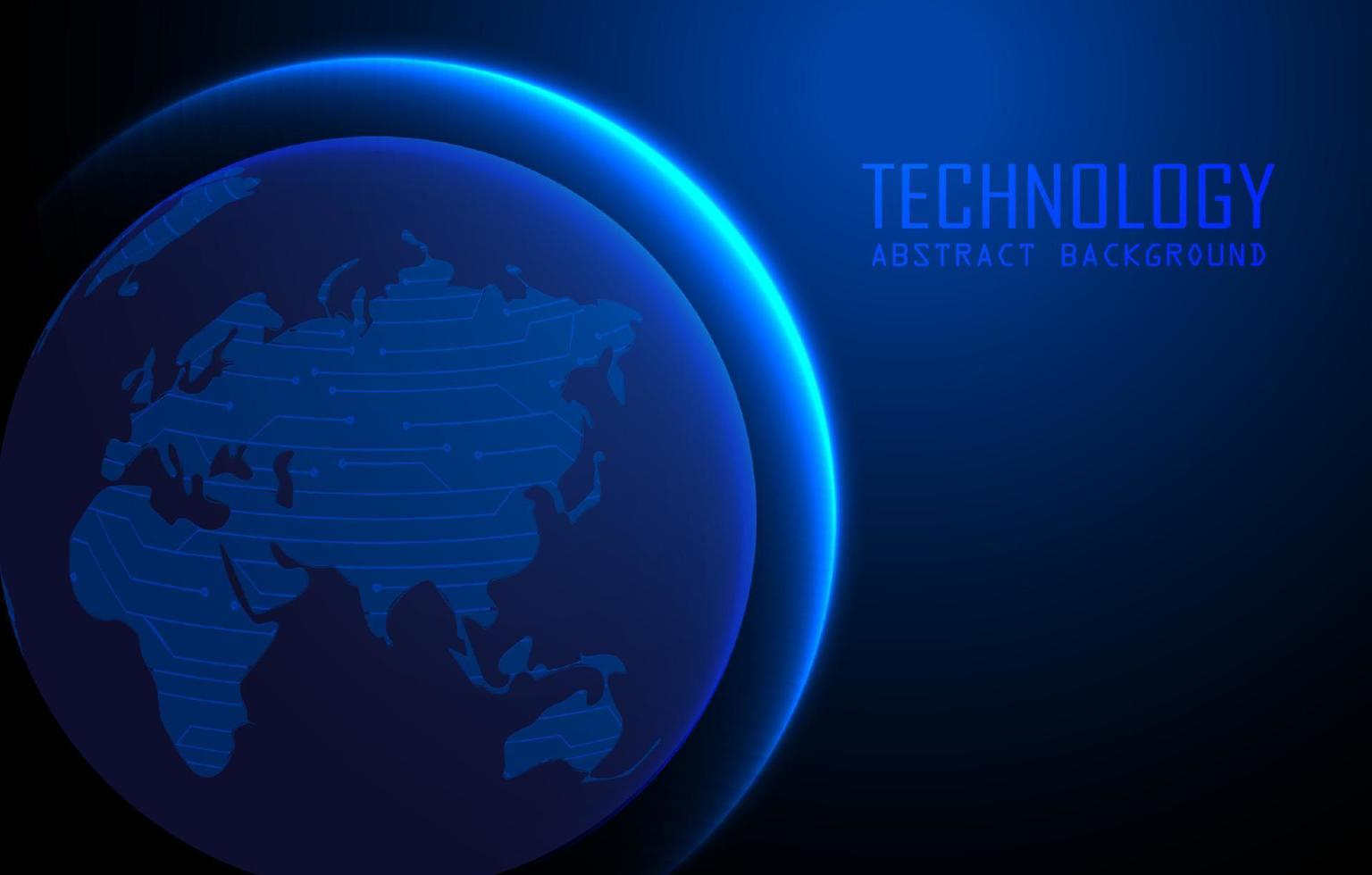 holograma de mapa del mundo moderno sobre fondo de tecnología vector