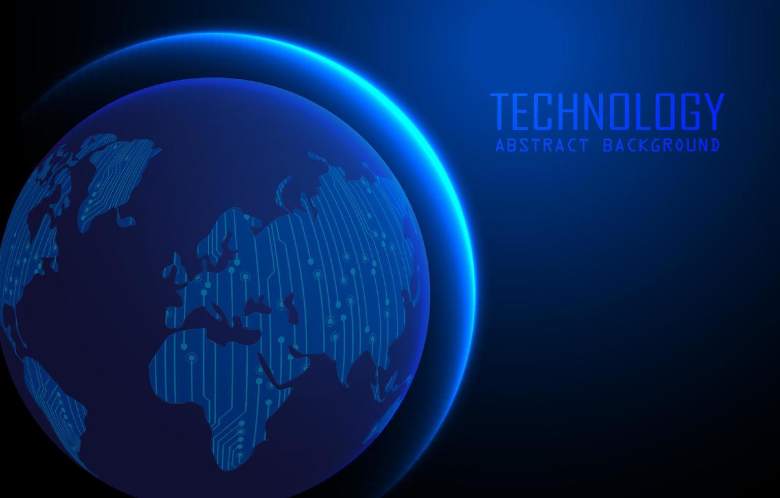 Modern World Map Holograph on Technology Background vector