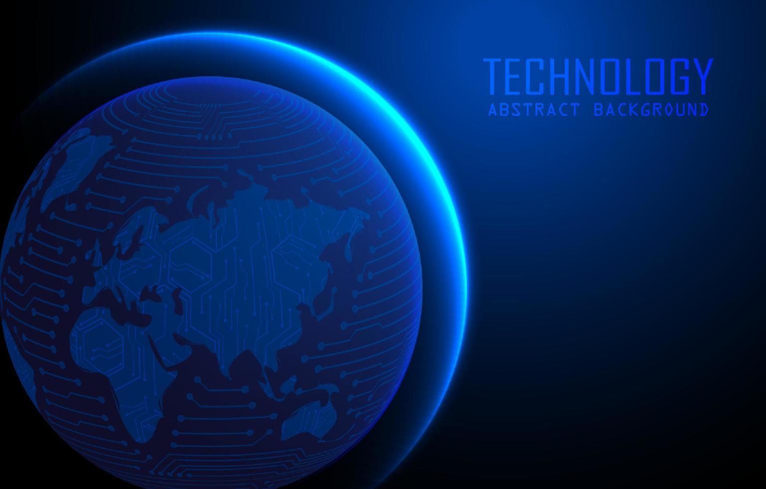 Modern World Map Holograph on Technology Background vector