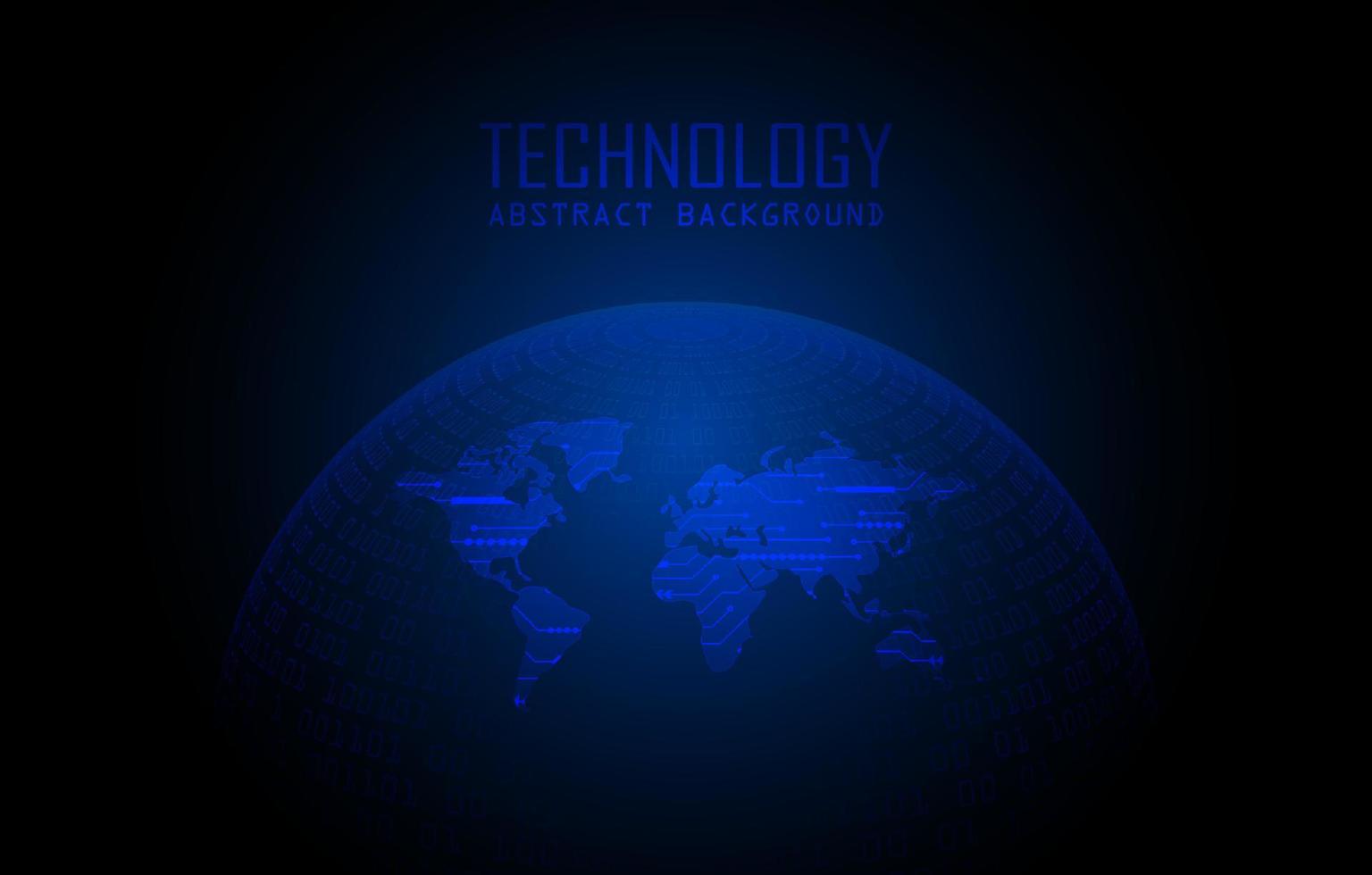 holograma de mapa del mundo moderno sobre fondo de tecnología vector