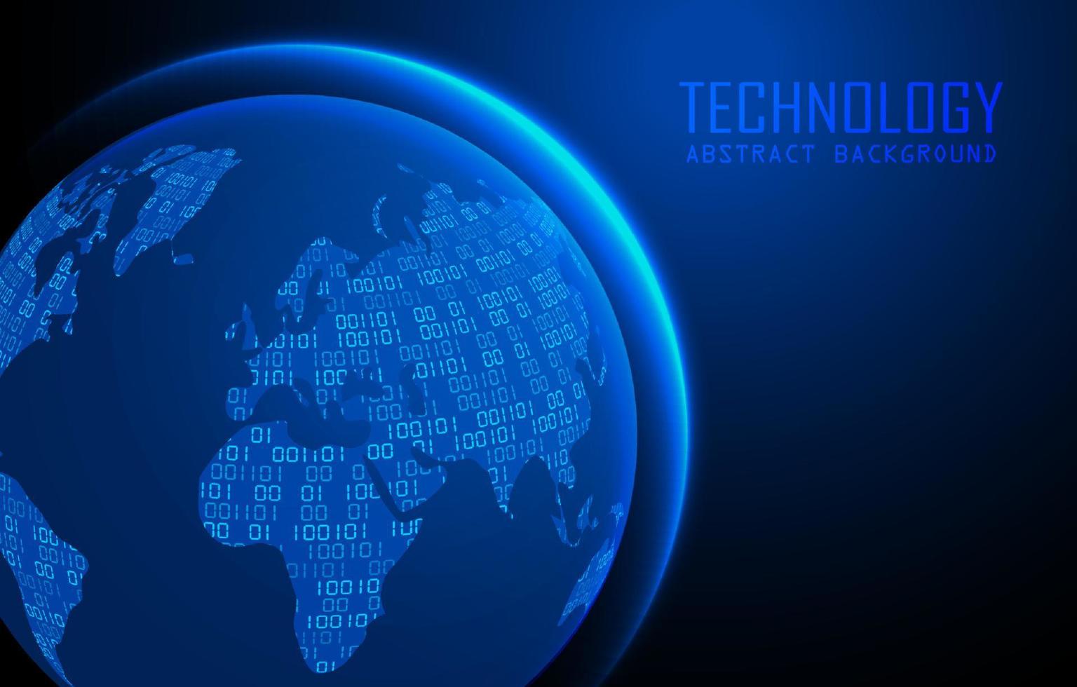 Modern World Map Holograph on Technology Background vector