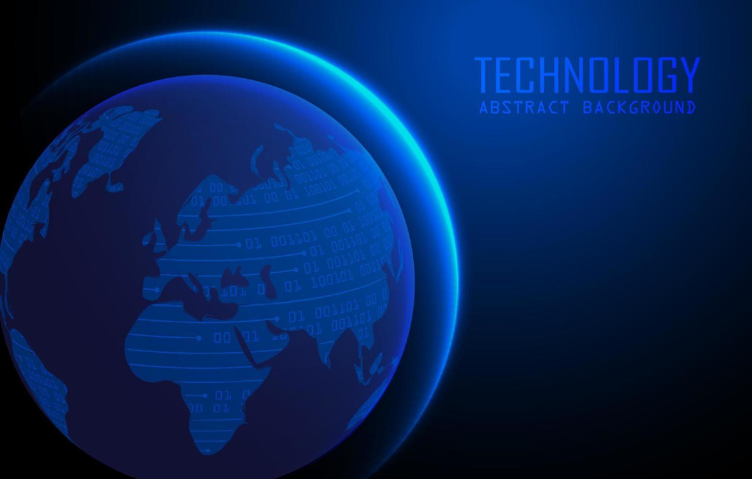 Modern World Map Holograph on Technology Background vector