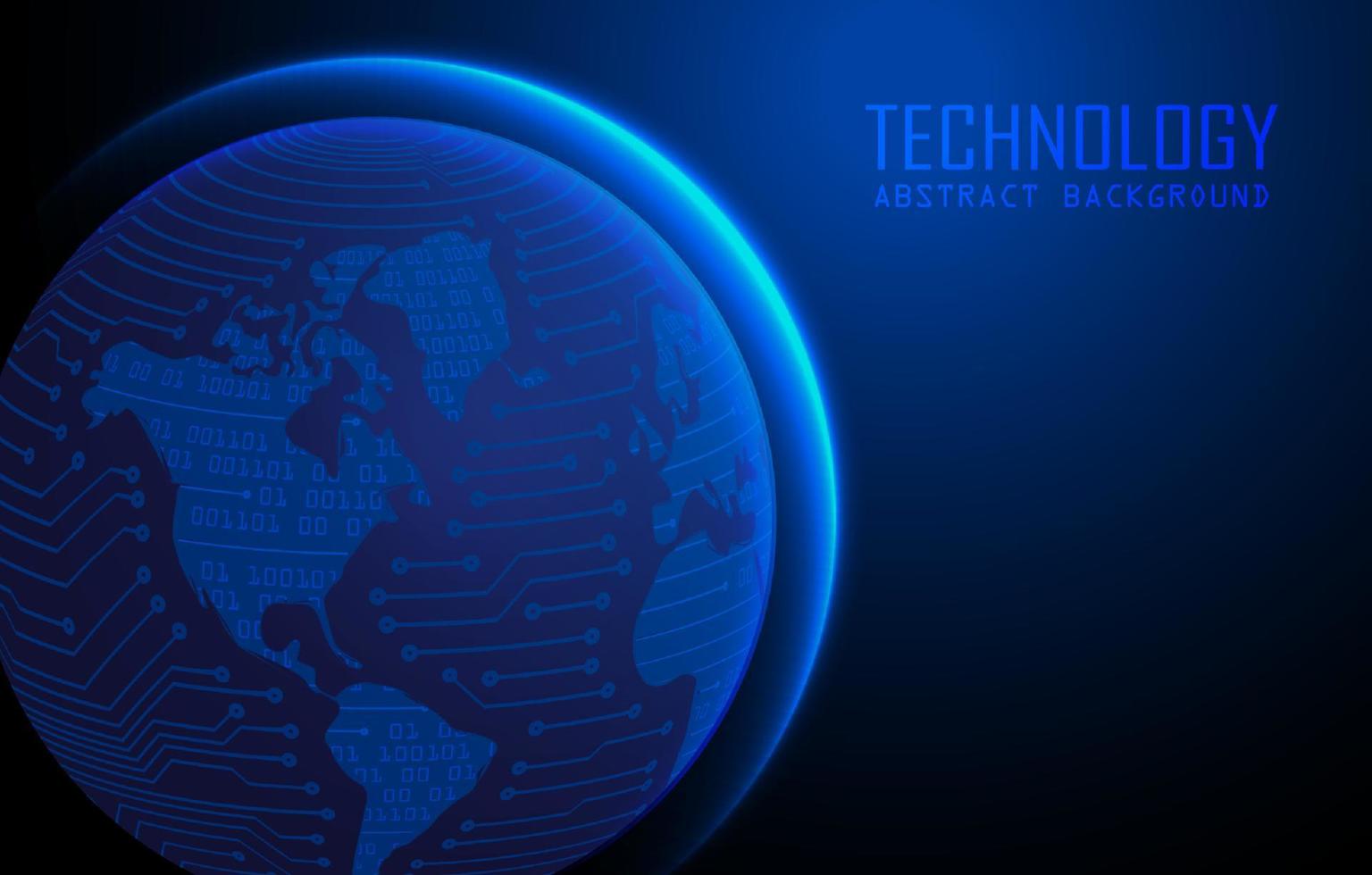 Modern World Map Holograph on Technology Background vector