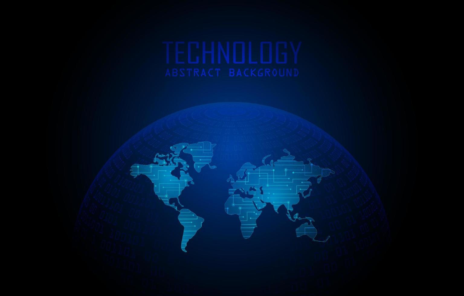 holograma de mapa del mundo moderno sobre fondo de tecnología vector