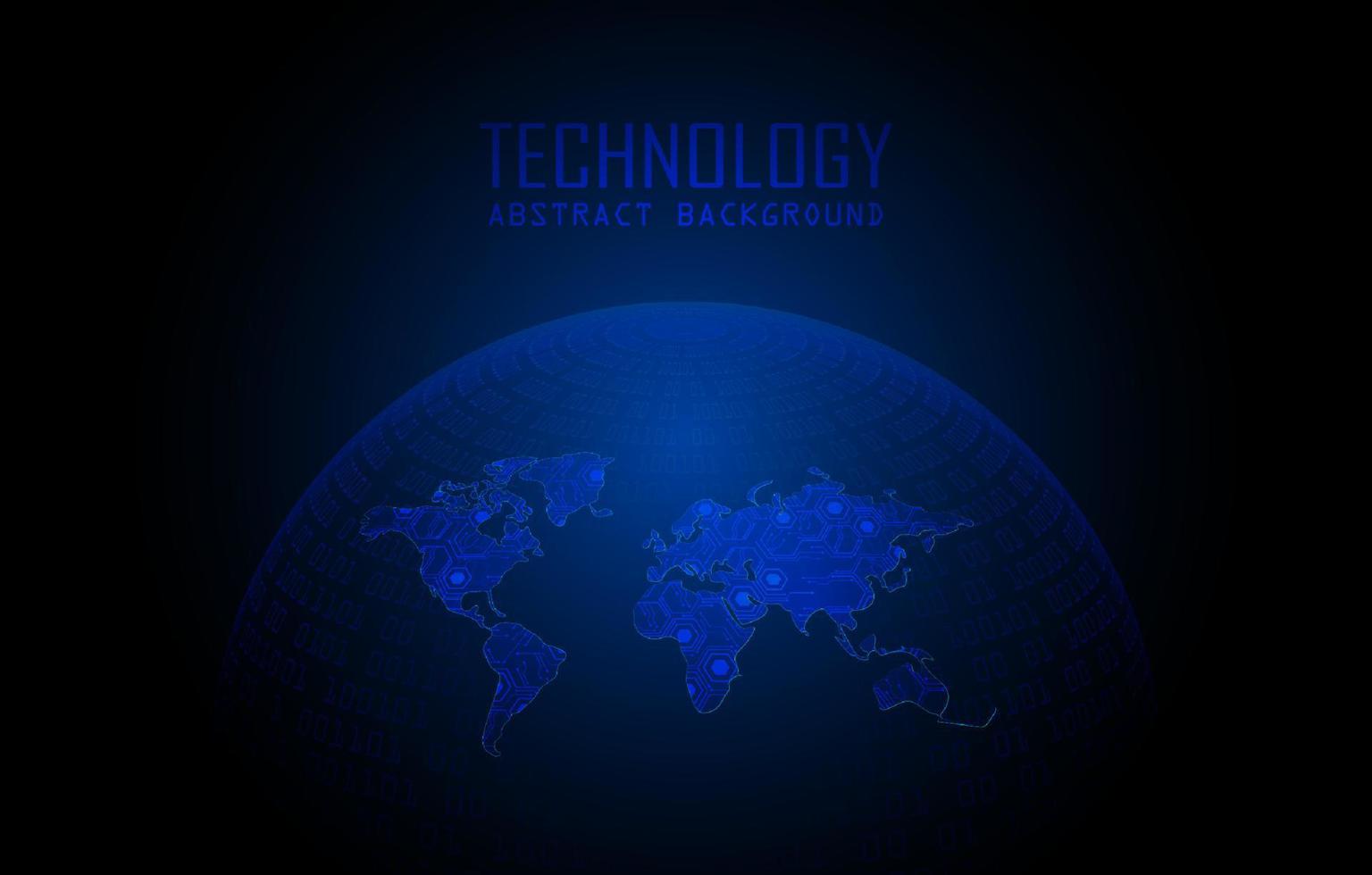 Modern World Map Holograph on Technology Background vector