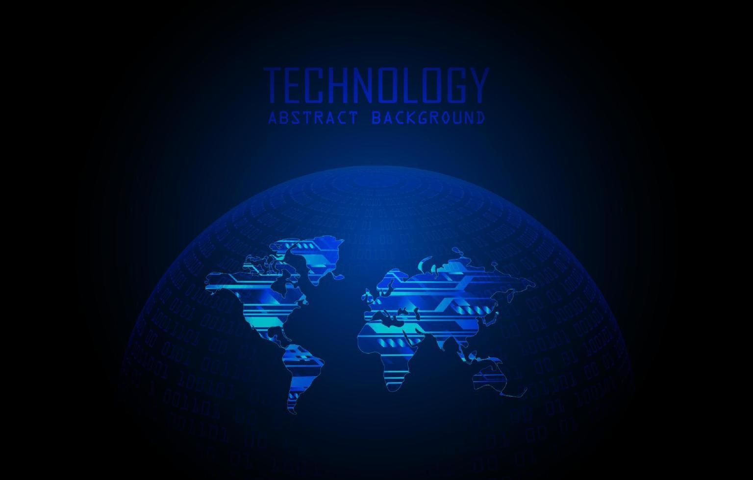 Modern World Map Holograph on Technology Background vector