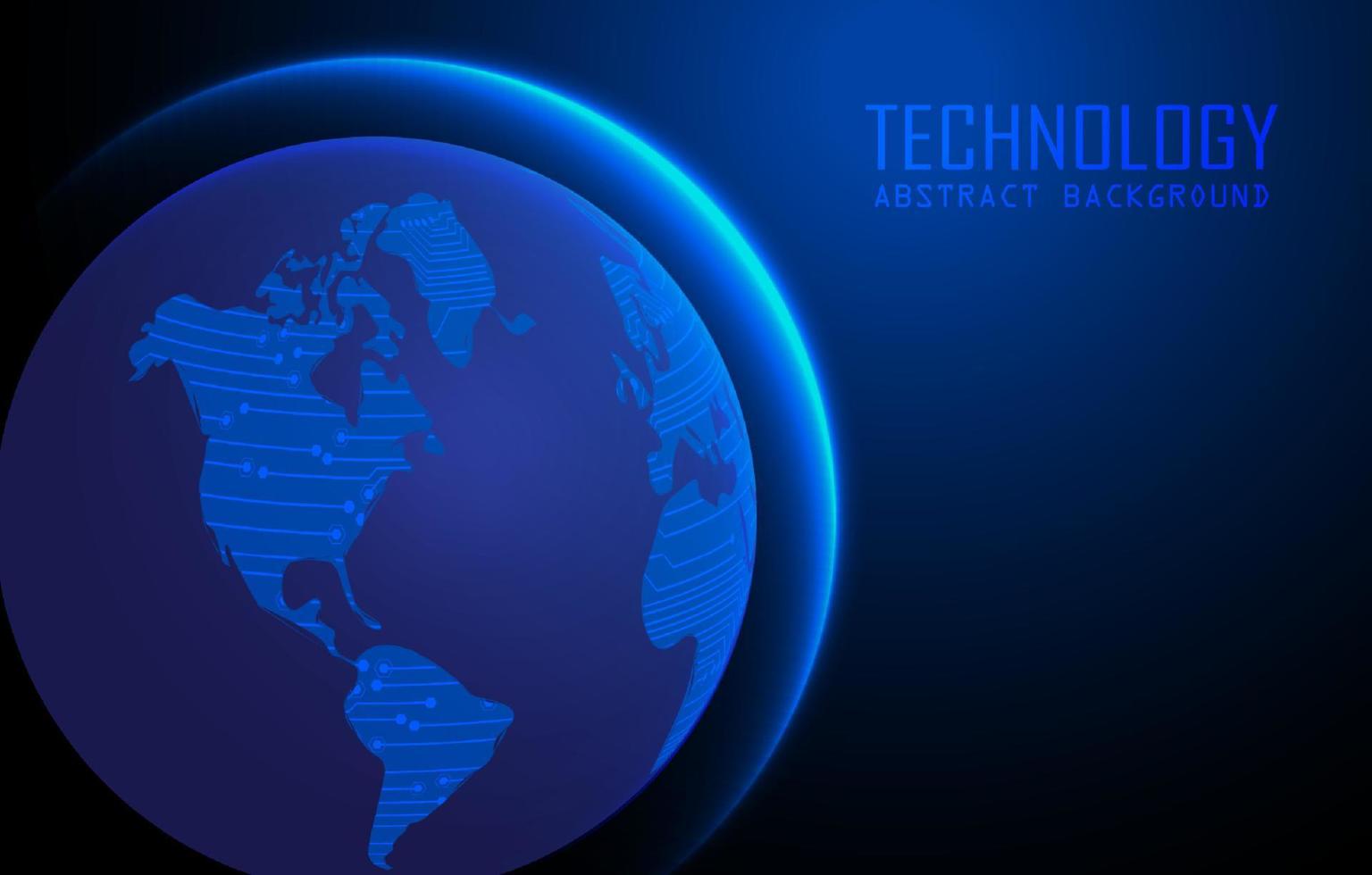 Modern World Map Holograph on Technology Background vector