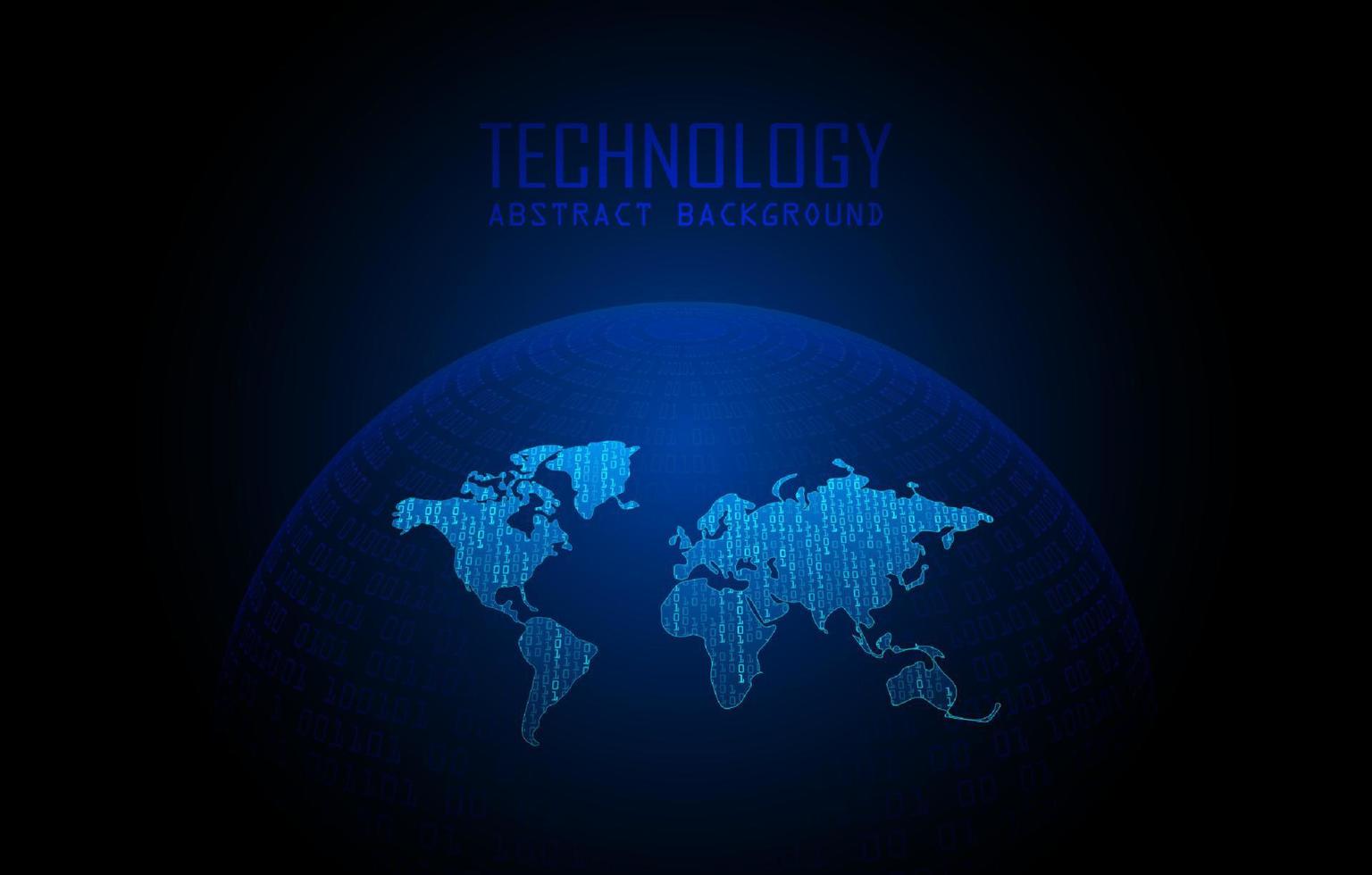 holograma de mapa del mundo moderno sobre fondo de tecnología vector