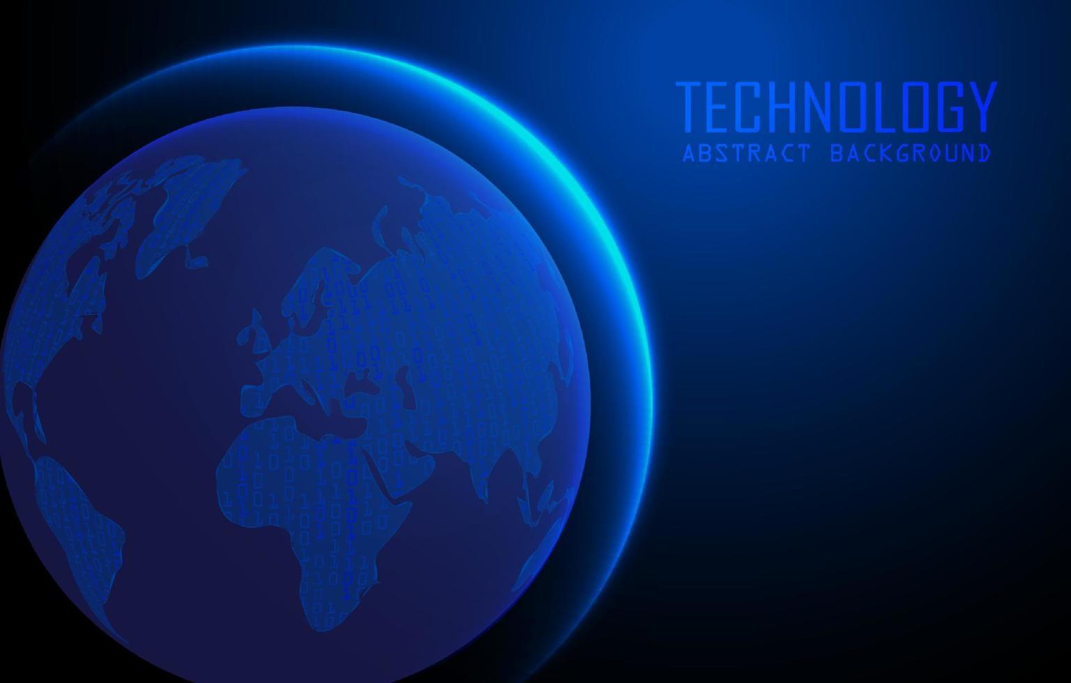 holograma de mapa del mundo moderno sobre fondo de tecnología vector