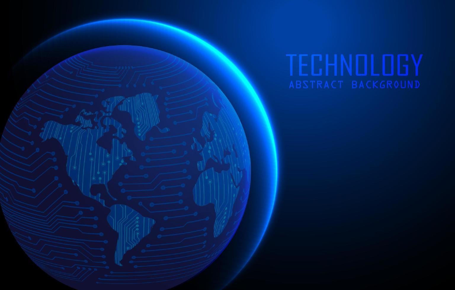 holograma de mapa del mundo moderno sobre fondo de tecnología vector