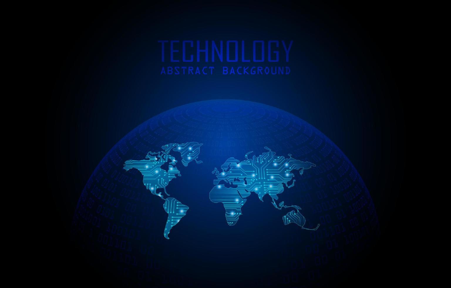 Modern World Map Holograph on Technology Background vector
