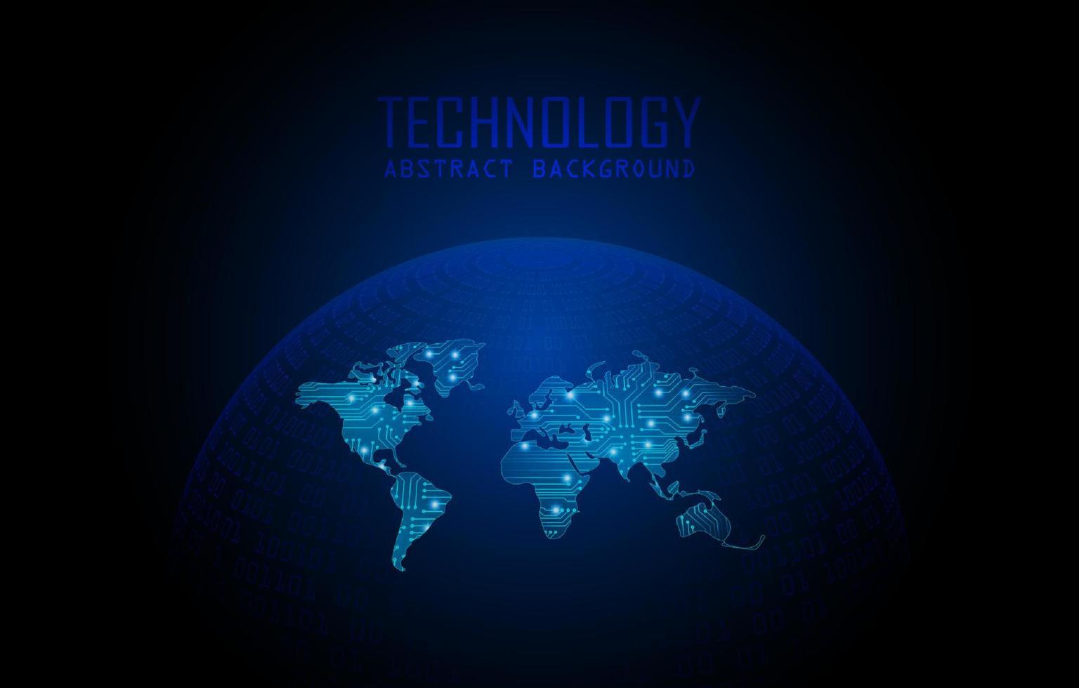 holograma de mapa del mundo moderno sobre fondo de tecnología vector