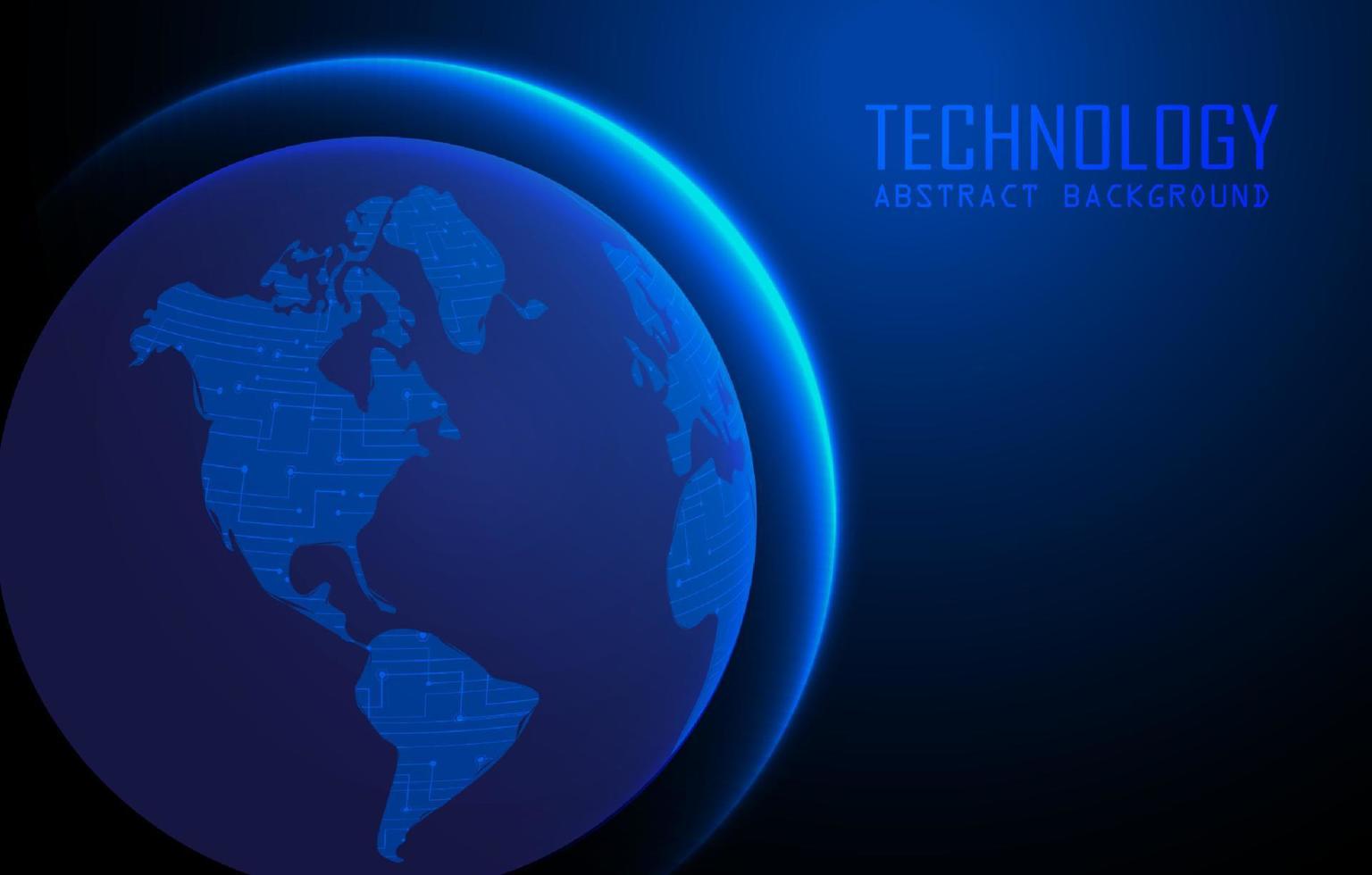 Modern World Map Holograph on Technology Background vector