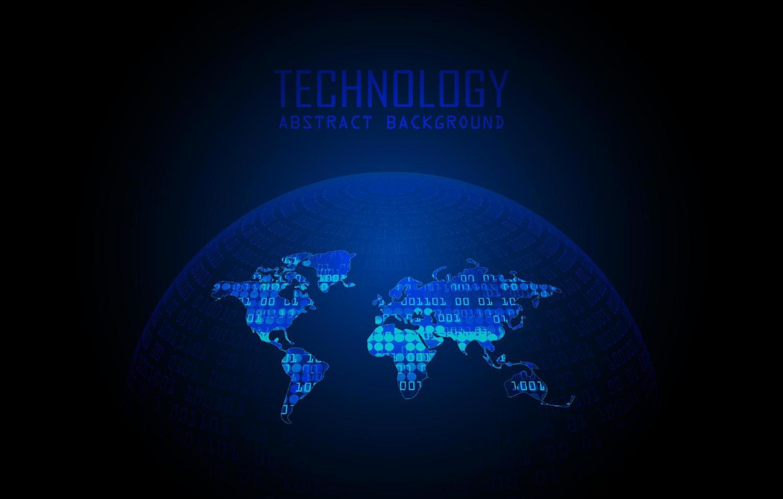 Modern World Map Holograph on Technology Background vector