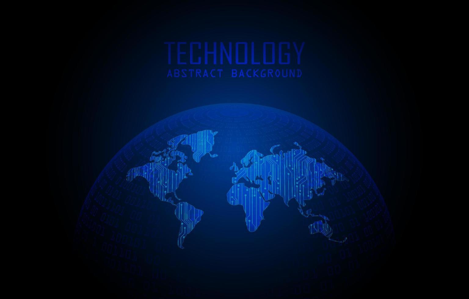 holograma de mapa del mundo moderno sobre fondo de tecnología vector