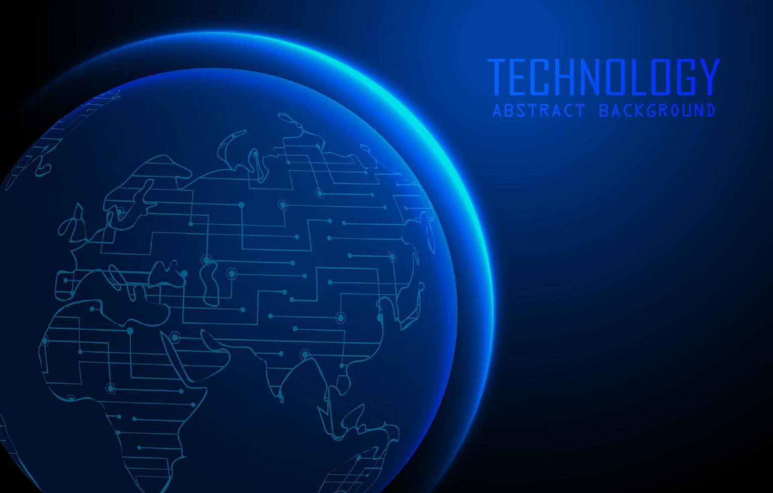 holograma de mapa del mundo moderno sobre fondo de tecnología vector