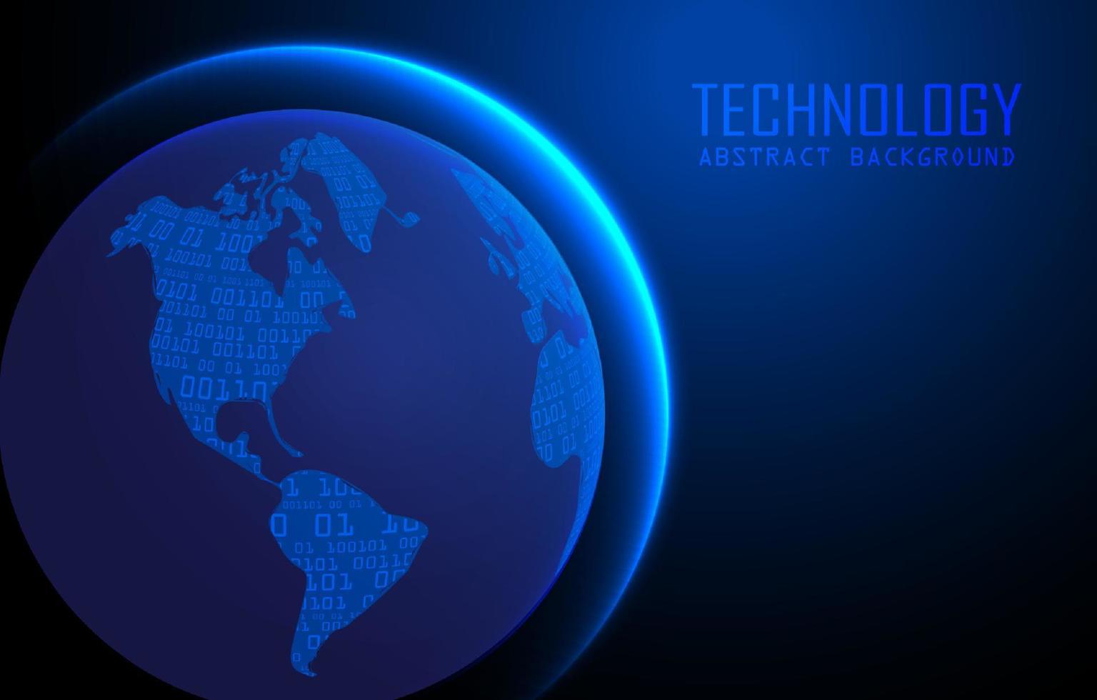 holograma de mapa del mundo moderno sobre fondo de tecnología vector