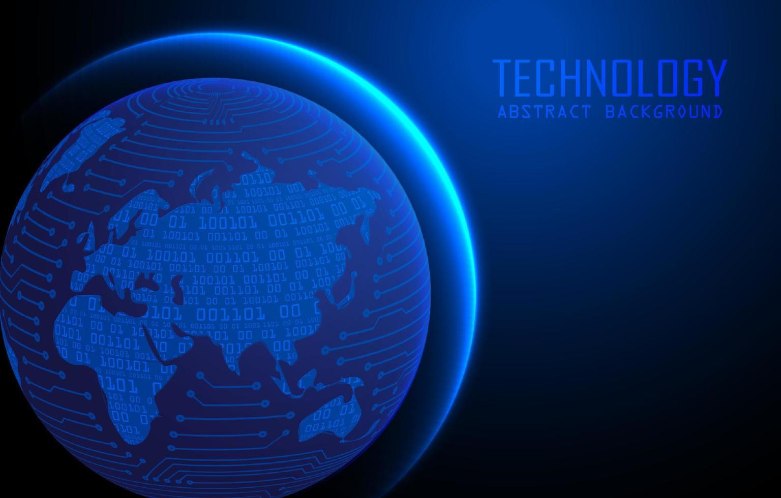 holograma de mapa del mundo moderno sobre fondo de tecnología vector