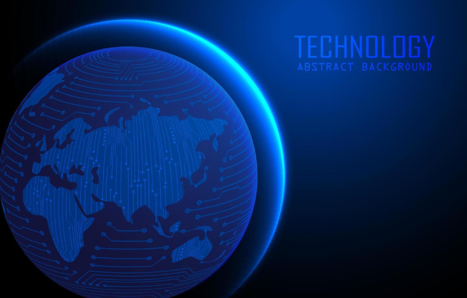 Modern World Map Holograph on Technology Background vector