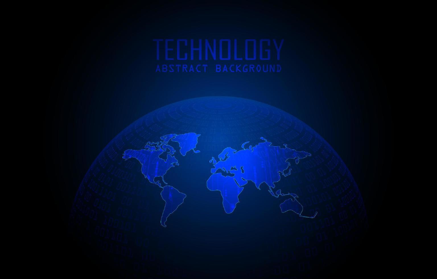 holograma de mapa del mundo moderno sobre fondo de tecnología vector