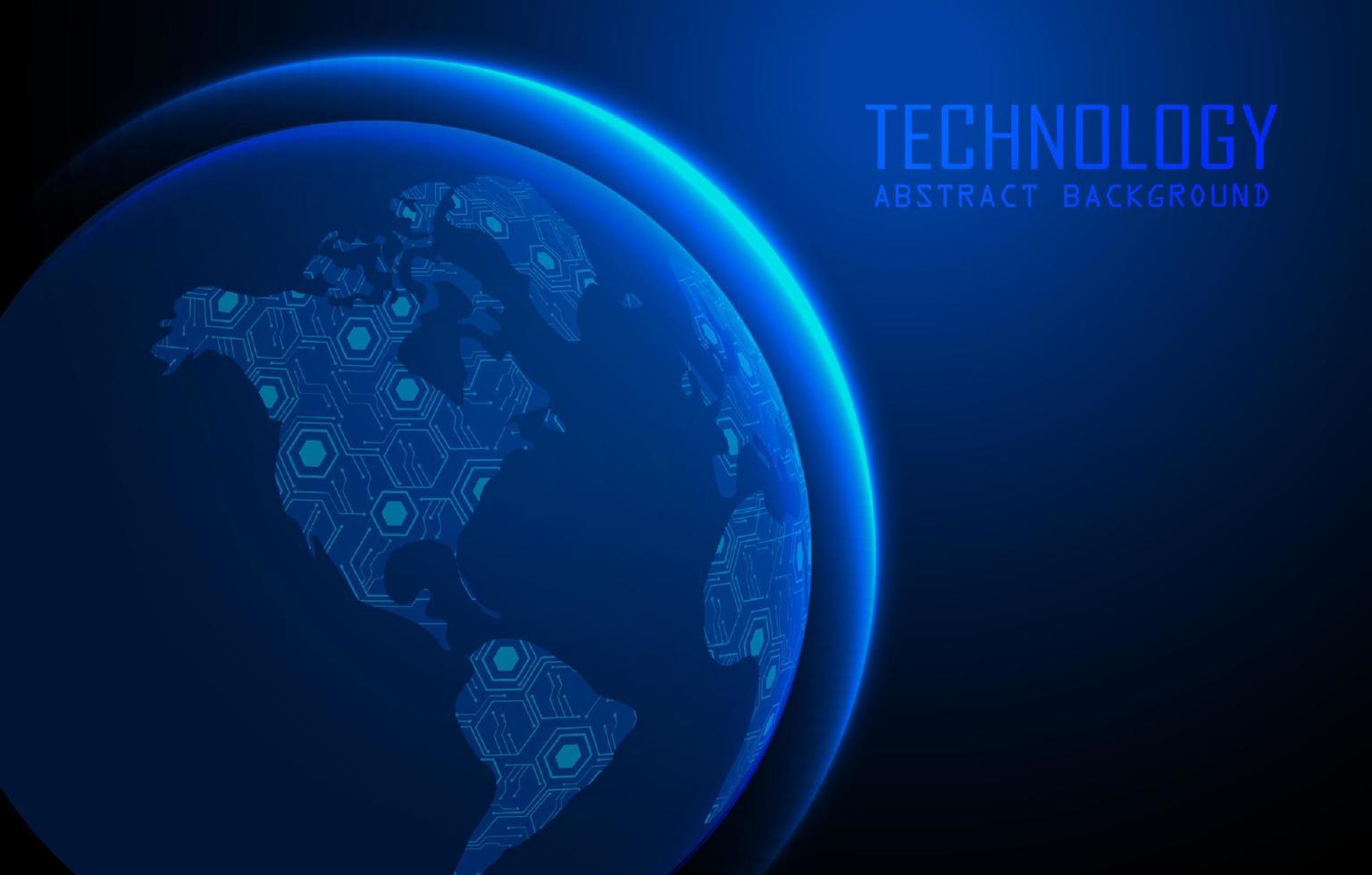 Modern World Map Holograph on Technology Background vector