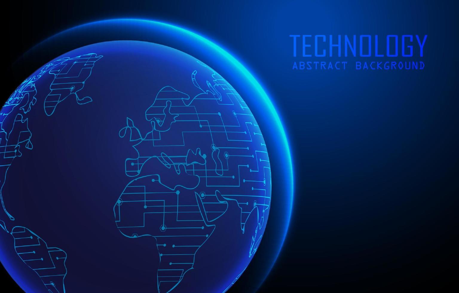 Modern World Map Holograph on Technology Background vector