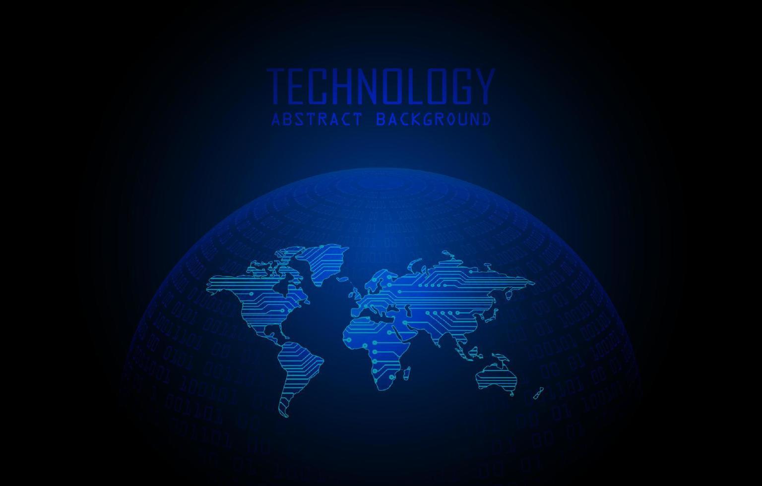 holograma de mapa del mundo moderno sobre fondo de tecnología vector