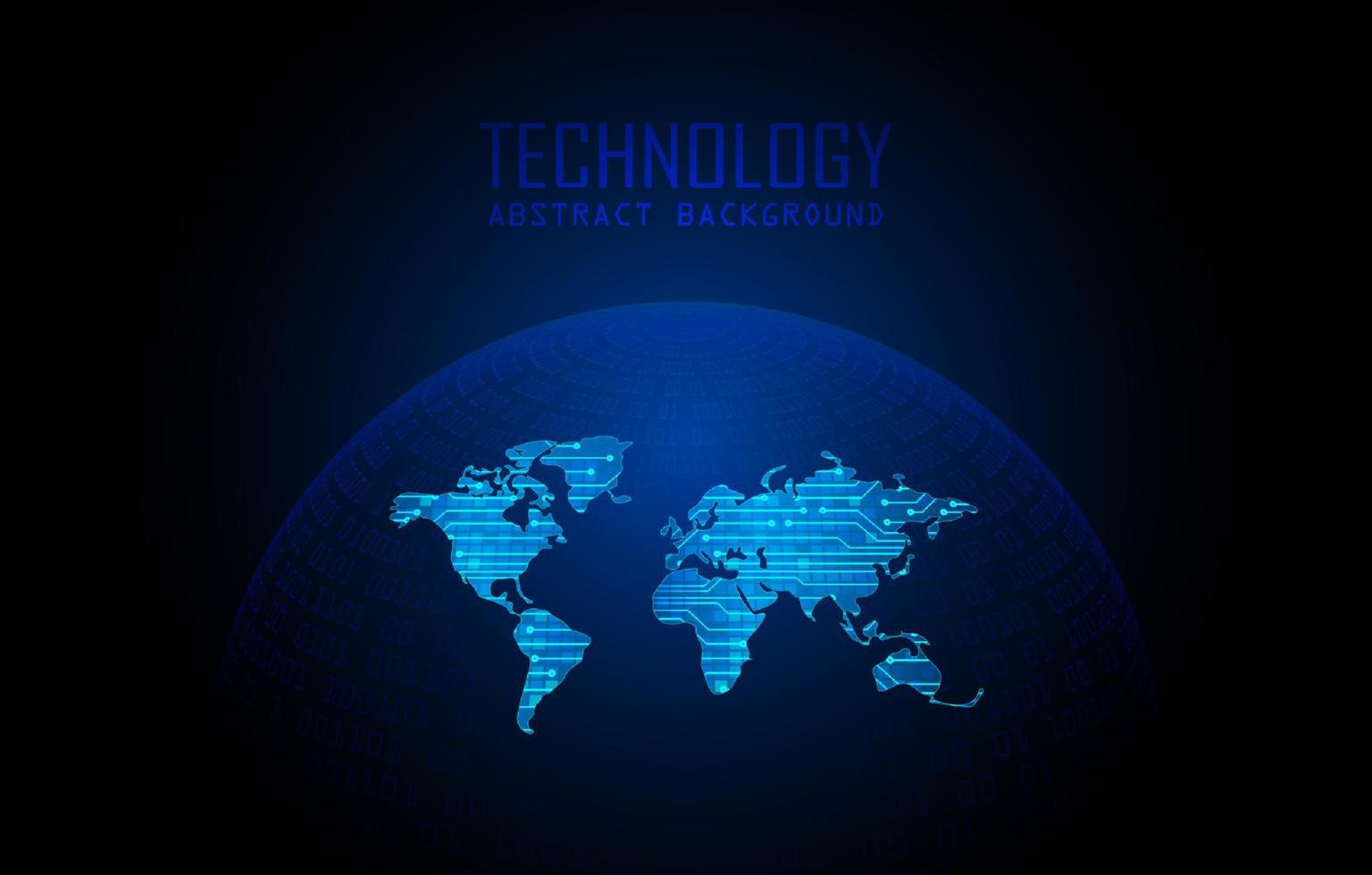Modern World Map Holograph on Technology Background vector