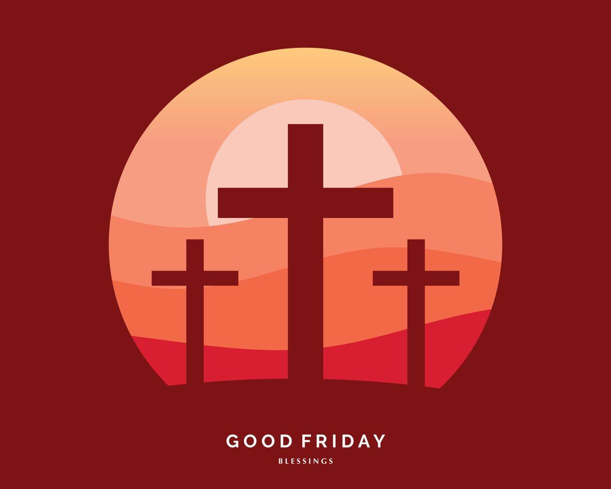 Good Friday With Cross Template vector