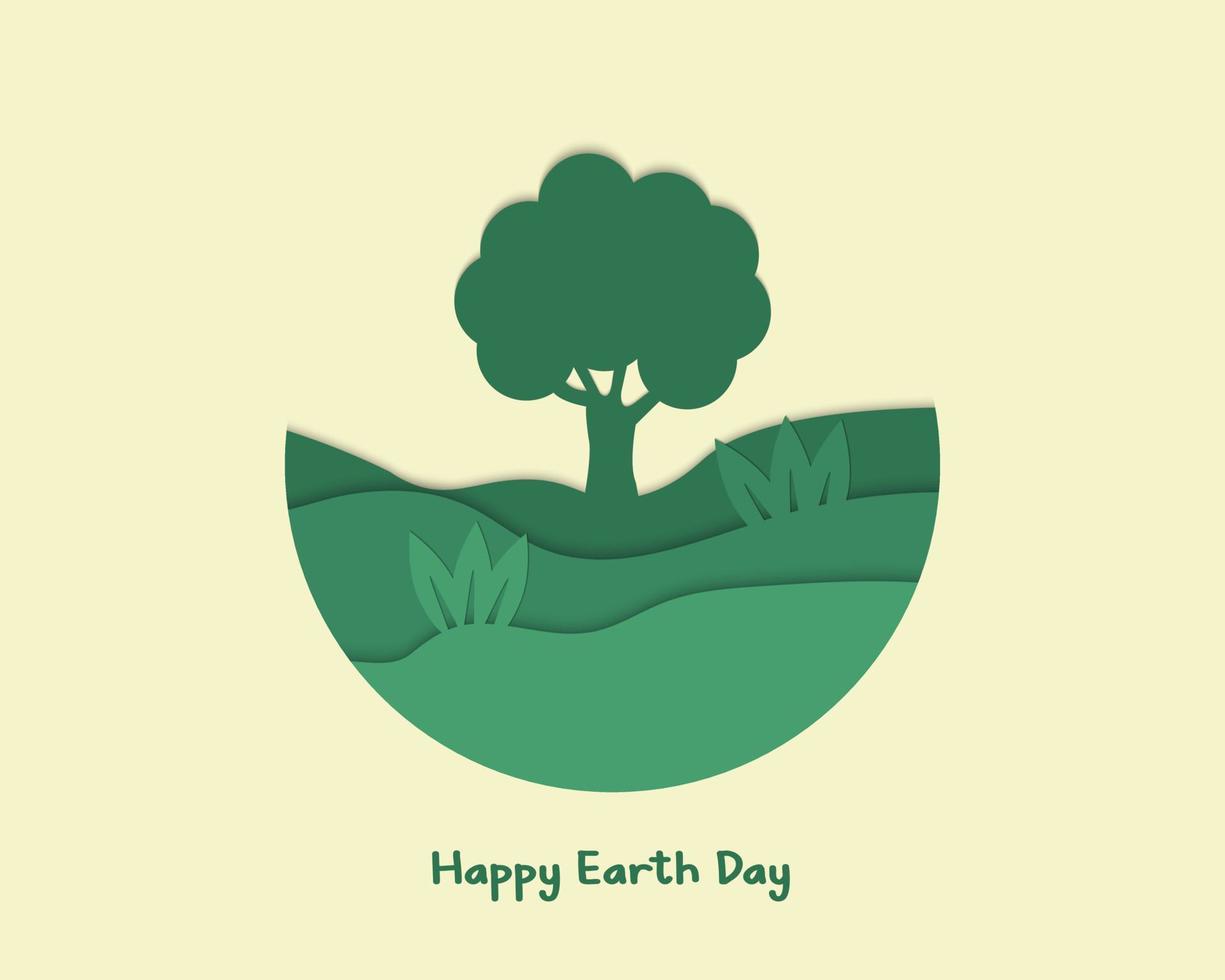 Happy Earth Day With Tree vector