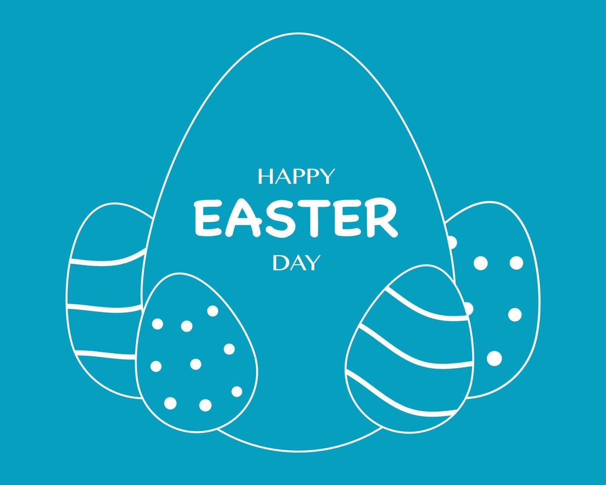 Happy Easter Day Line Art vector