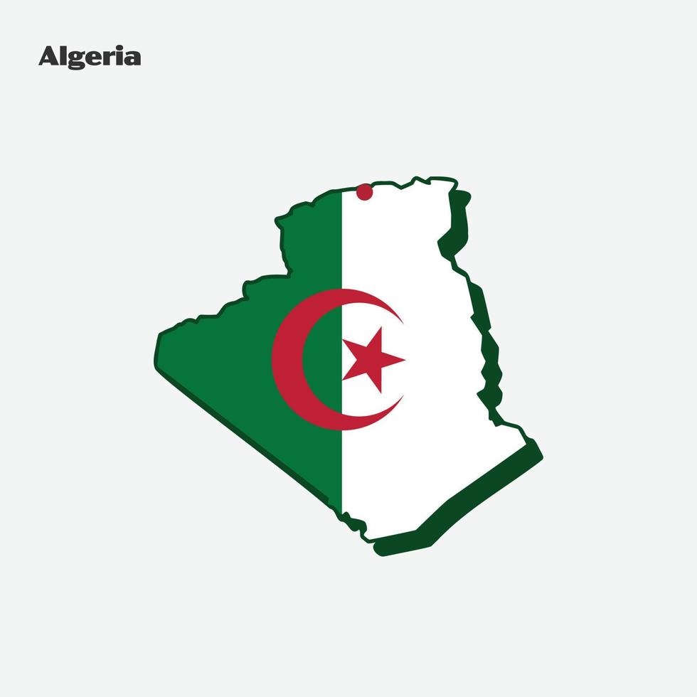 Argelia mapa bandera infografía vector