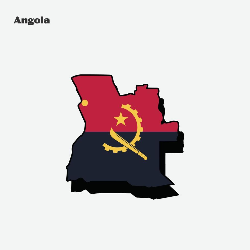 angola mapa bandera África infografía vector