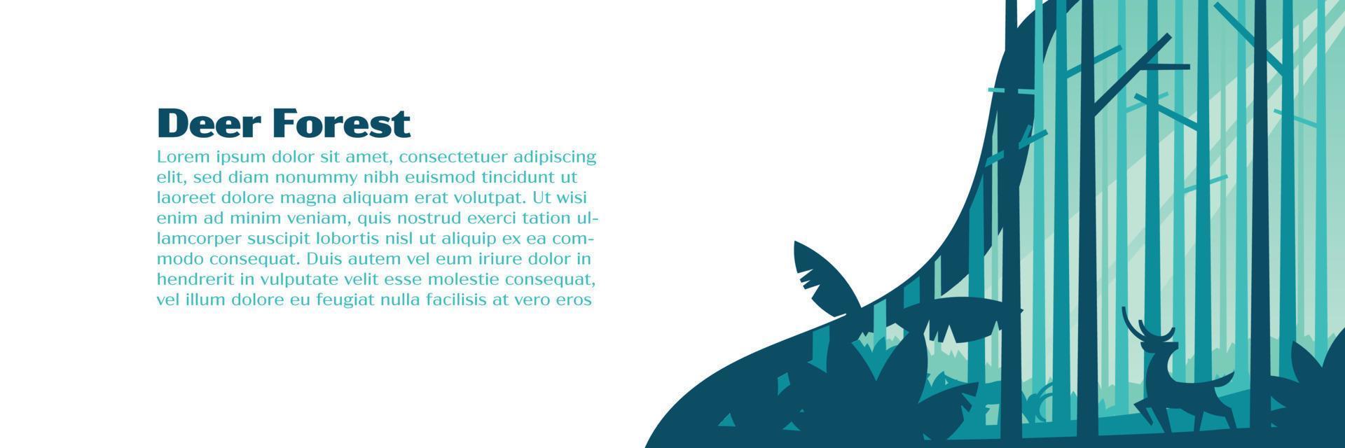 Deer Forest Twitter Header vector