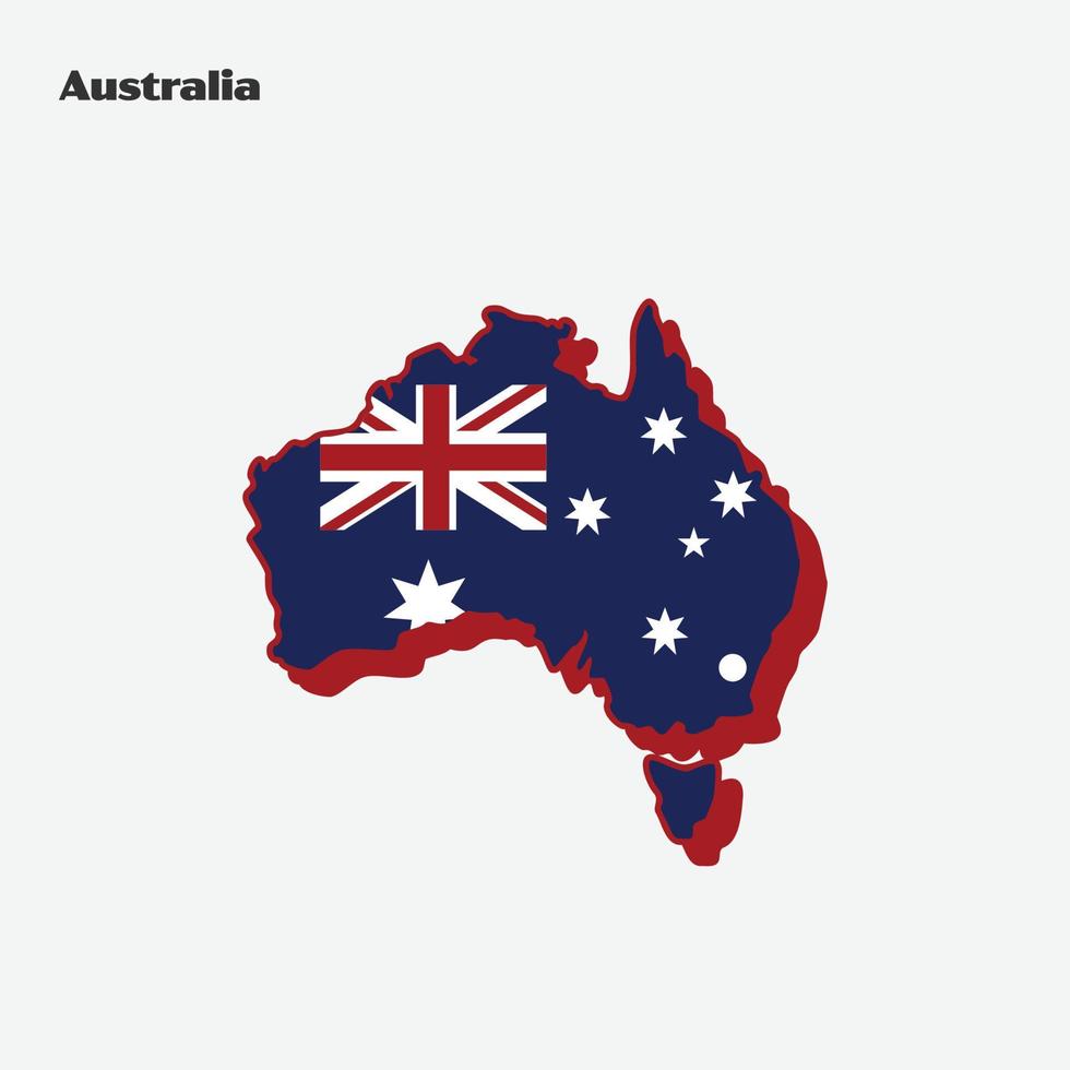 Australia Country Nation Flag Map Infographic vector