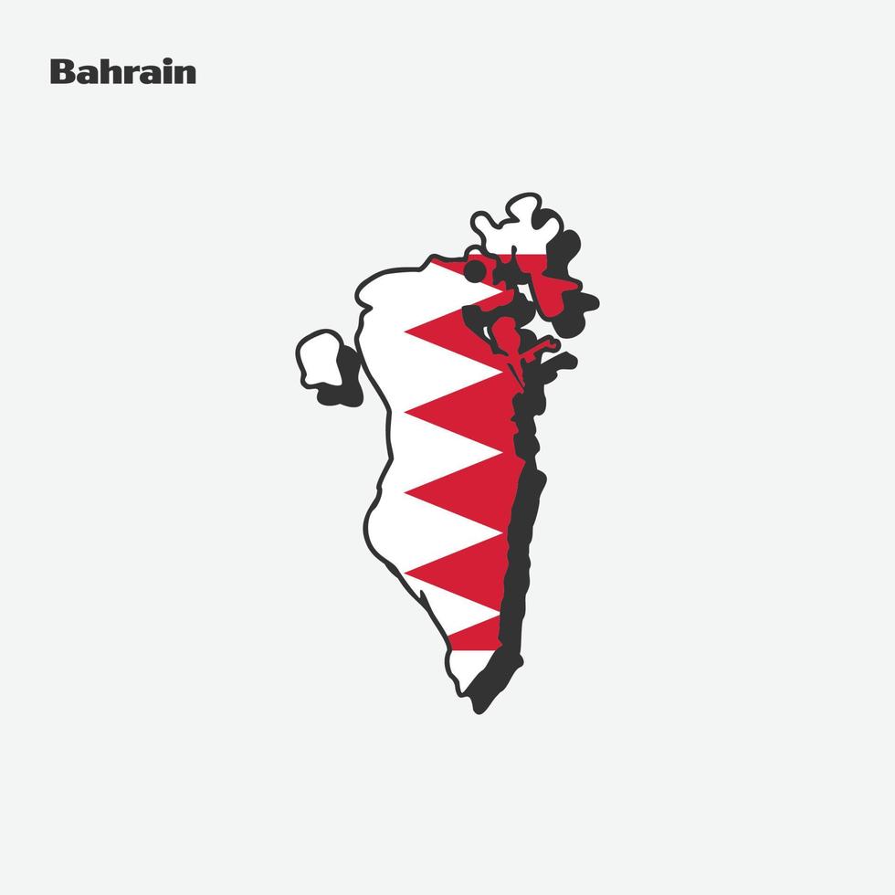 Bahrain Country Nation Flag Map Infographic vector