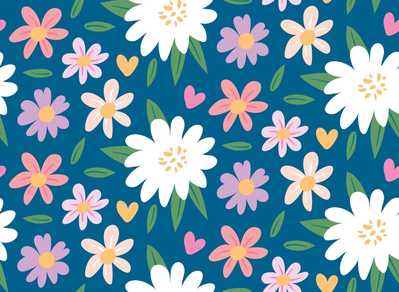 Spring floral colorful seamless pattern vector