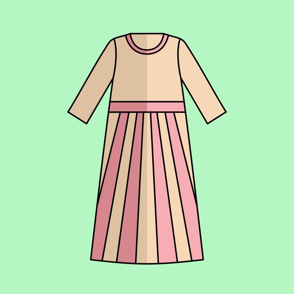 Illustration of a Muslim woman's dress in pastel colors vector